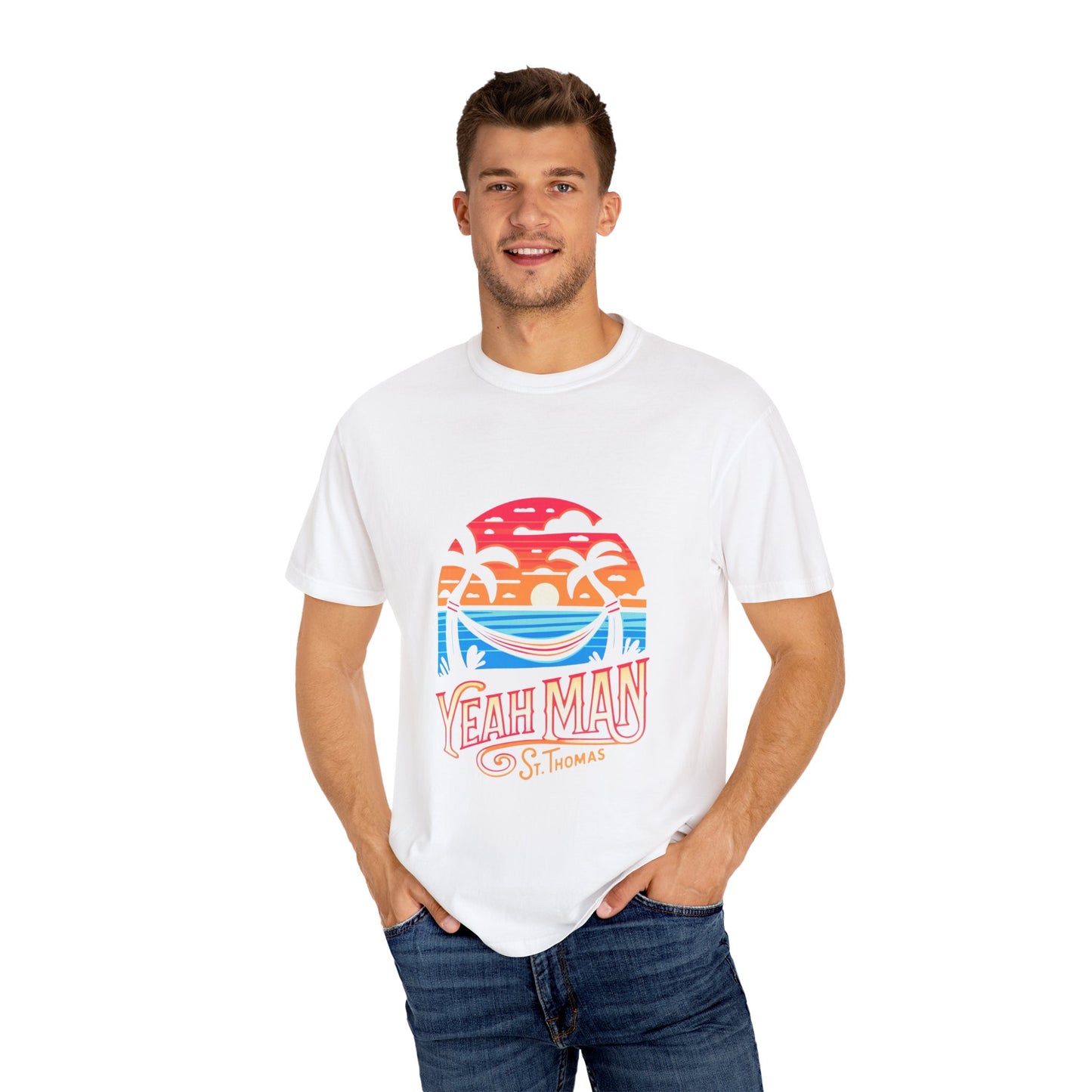 Yeah Man St. Thomas Unisex Garment-Dyed T-Shirt – Tropical Vibe Summer Tee