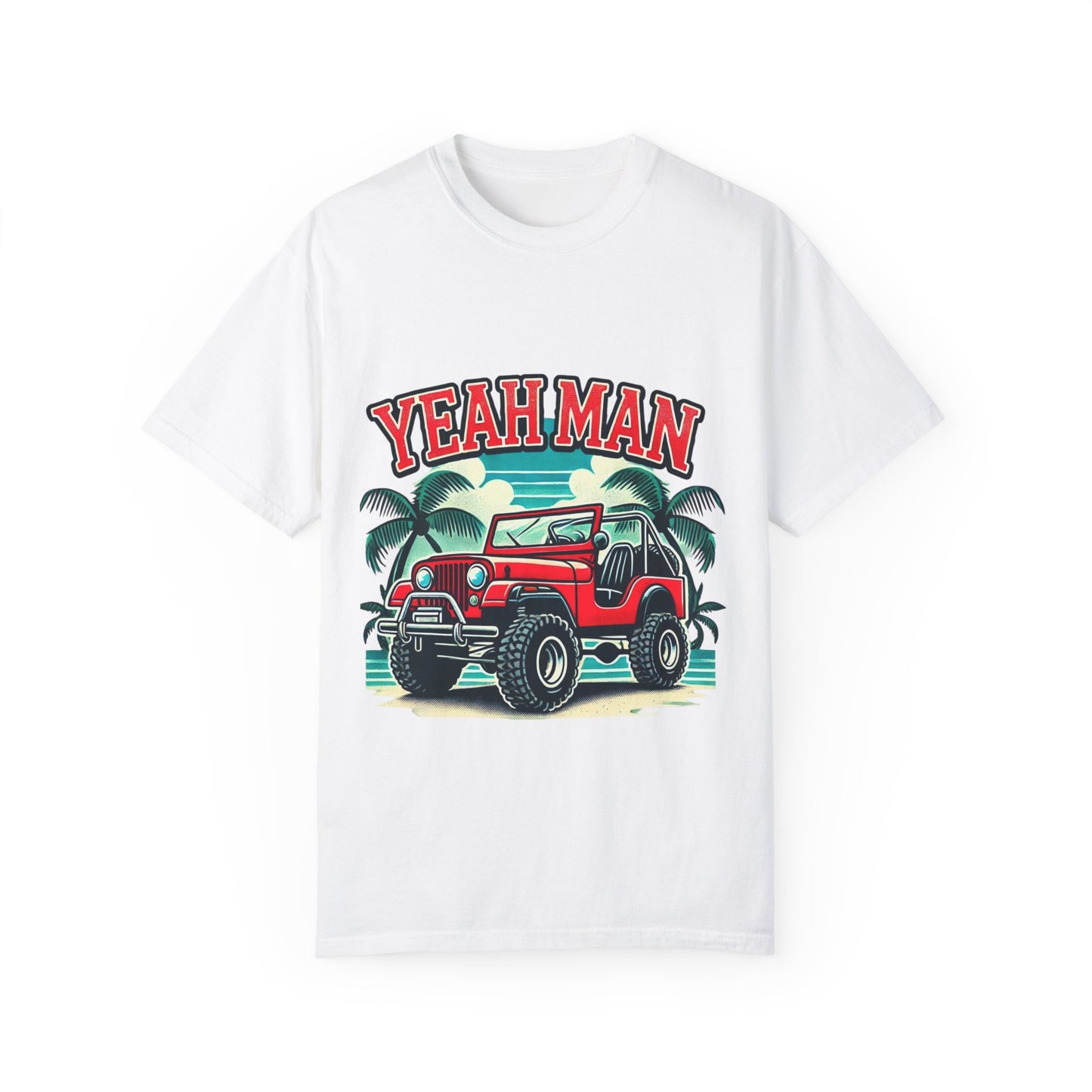 Vintage Jeep Yeah Man Unisex Garment-Dyed T-shirt