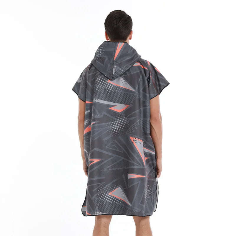 Unisex Surf Poncho Microfiber Towels Quick Dry Swim Bathrobe Poncho Hooded Beach Towel Adults Swimming Towel for Surfing Diving
