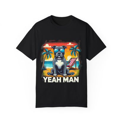 Garment-Dyed Chill Vibes T-Shirt - 'Yeah Man' Dog Design