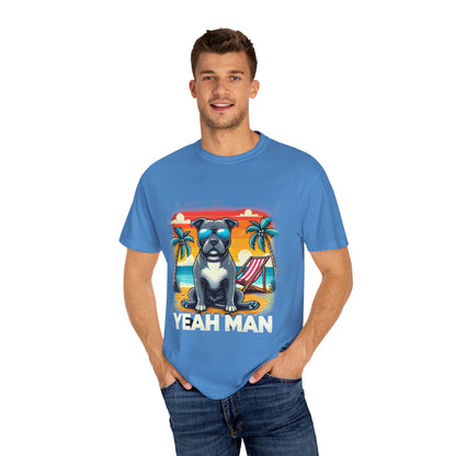 Garment-Dyed Chill Vibes T-Shirt - 'Yeah Man' Dog Design