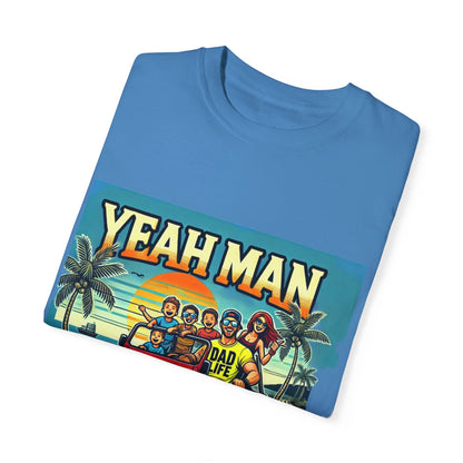 Yeah Man Unisex Garment-Dyed T-Shirt - Retro Beach Adventure Tee
