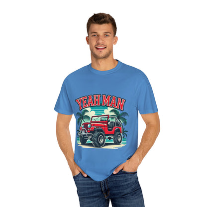 Vintage Jeep Yeah Man Unisex Garment-Dyed T-shirt