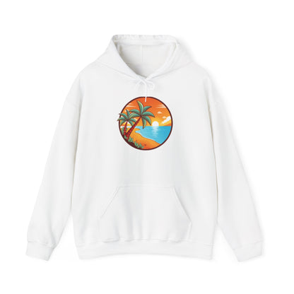 Tropical Sunset Graphic Hoodie - Unisex Heavy Blend Sweatshirt