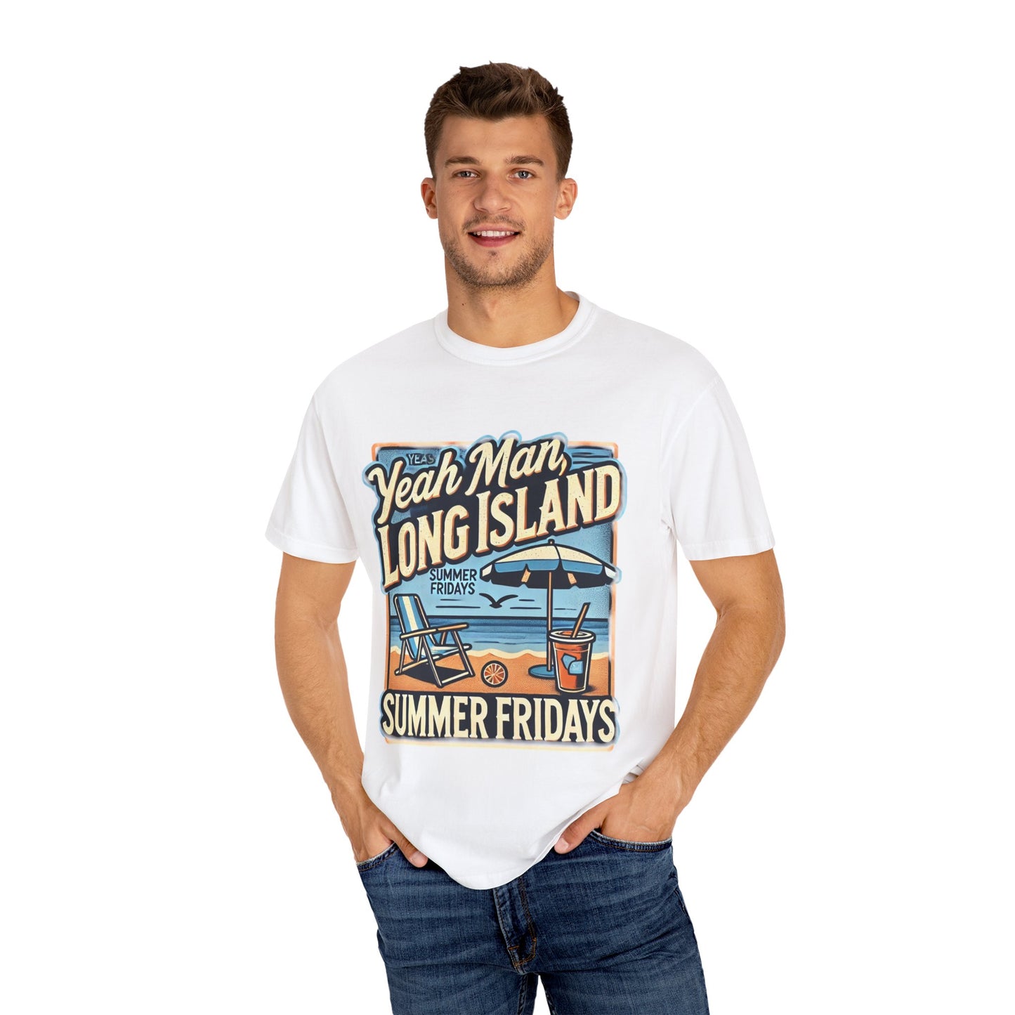 Summer Fridays Unisex Garment-Dyed T-Shirt - Beach Vibes Graphic Tee