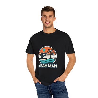 Unisex ‘Yeah Man’ Garment-Dyed T-Shirt - Relaxed Vibe for Beach Lovers