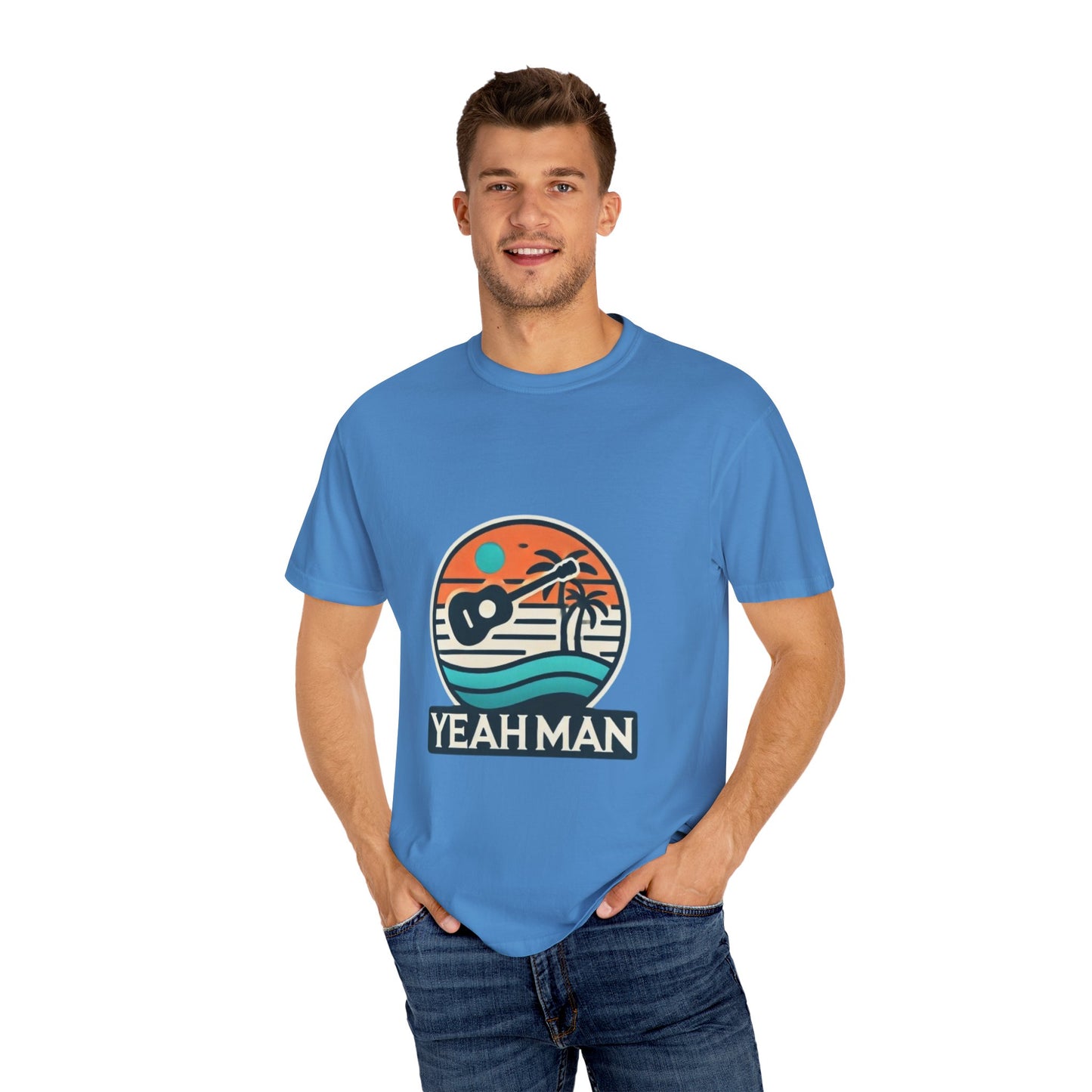 Unisex ‘Yeah Man’ Garment-Dyed T-Shirt - Relaxed Vibe for Beach Lovers