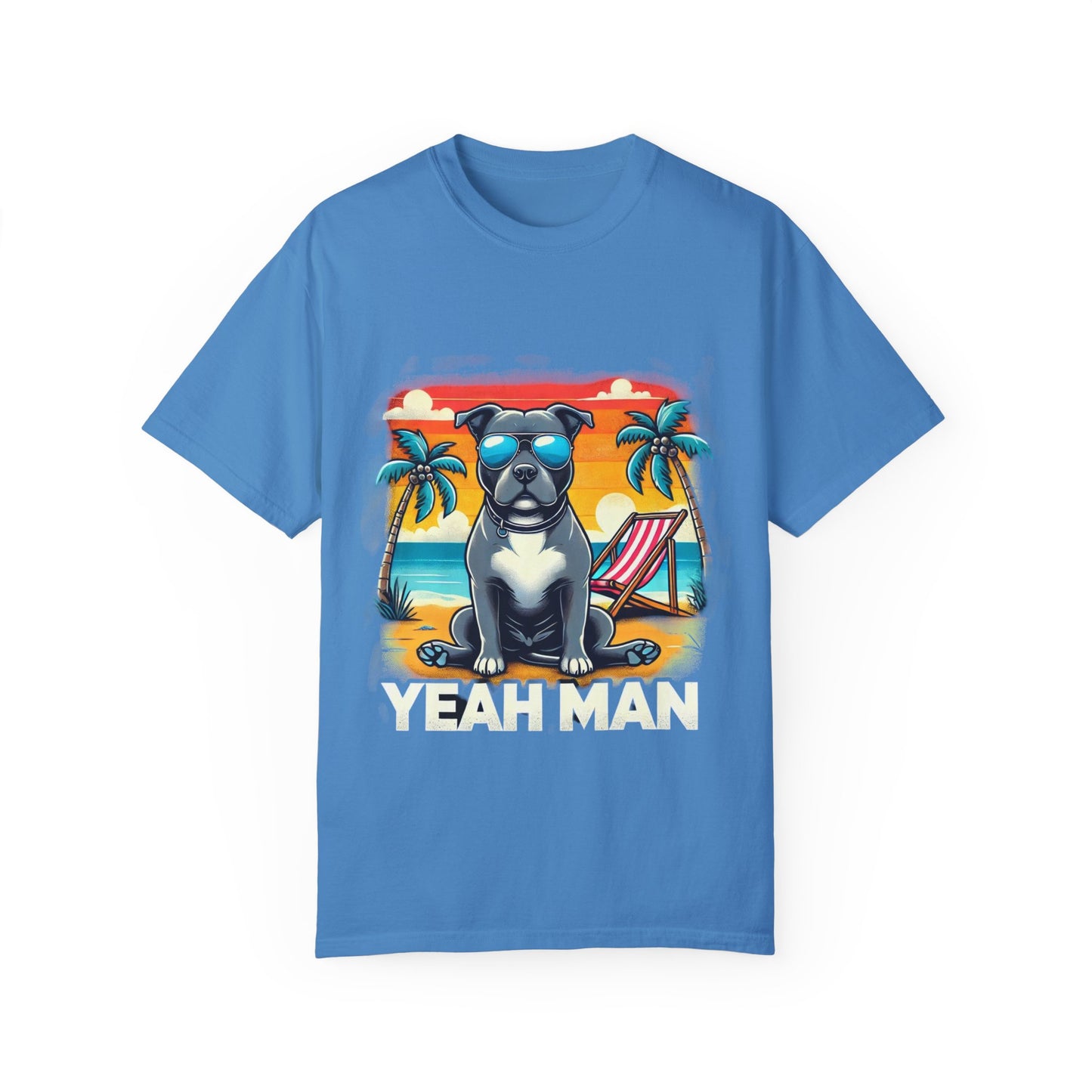 Garment-Dyed Chill Vibes T-Shirt - 'Yeah Man' Dog Design