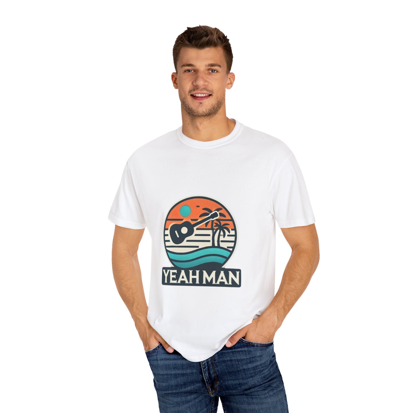 Unisex ‘Yeah Man’ Garment-Dyed T-Shirt - Relaxed Vibe for Beach Lovers