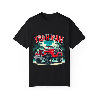 Vintage Jeep Yeah Man Unisex Garment-Dyed T-shirt