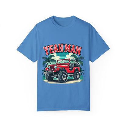 Vintage Jeep Yeah Man Unisex Garment-Dyed T-shirt