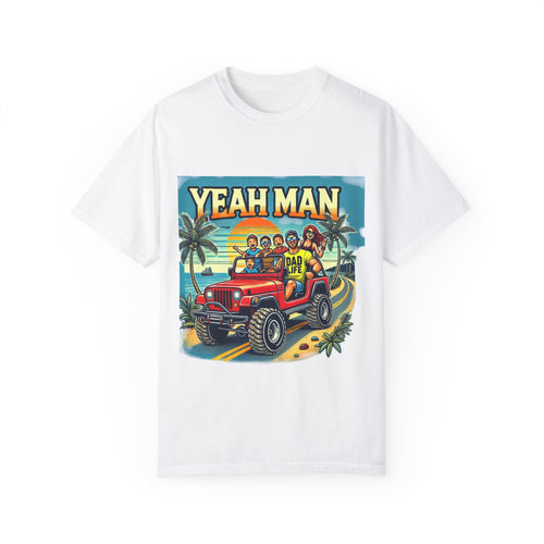Yeah Man Unisex Garment-Dyed T-Shirt - Retro Beach Adventure Tee