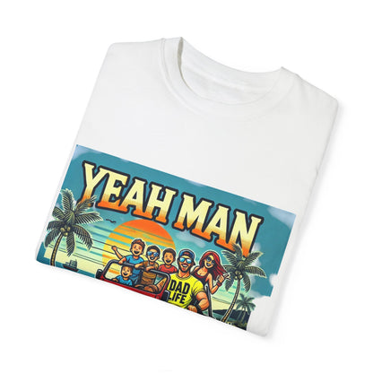 Yeah Man Unisex Garment-Dyed T-Shirt - Retro Beach Adventure Tee