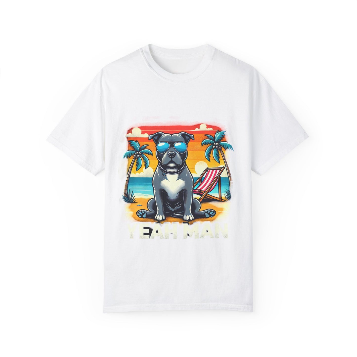 Garment-Dyed Chill Vibes T-Shirt - 'Yeah Man' Dog Design