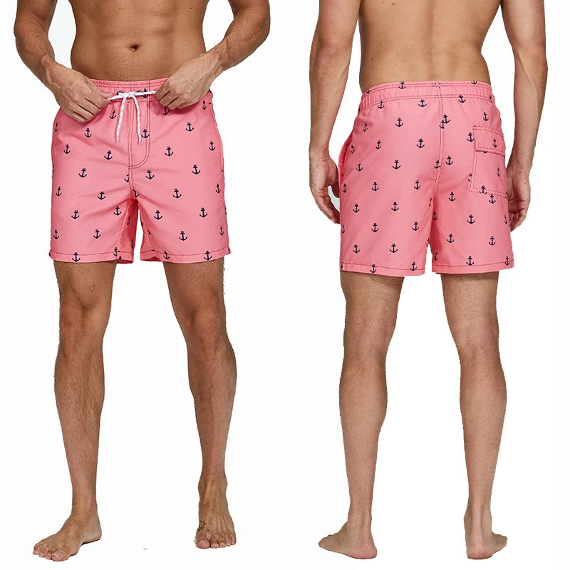 Escatch Brand Summer Mens Shorts Fashion Polyester Quick Dry Board Shorts Male Sport Gym Swimsuit Surf Swim Trunks For Man
