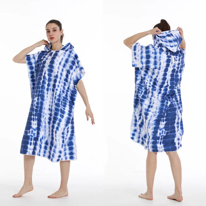 Unisex Surf Poncho Microfiber Towels Quick Dry Swim Bathrobe Poncho Hooded Beach Towel Adults Swimming Towel for Surfing Diving