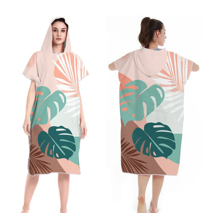 Unisex Surf Poncho Microfiber Towels Quick Dry Swim Bathrobe Poncho Hooded Beach Towel Adults Swimming Towel for Surfing Diving