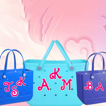 pink big size letters beach bag buckle charms decorations accessories for totes beach bag woman DIY gift travel pendant