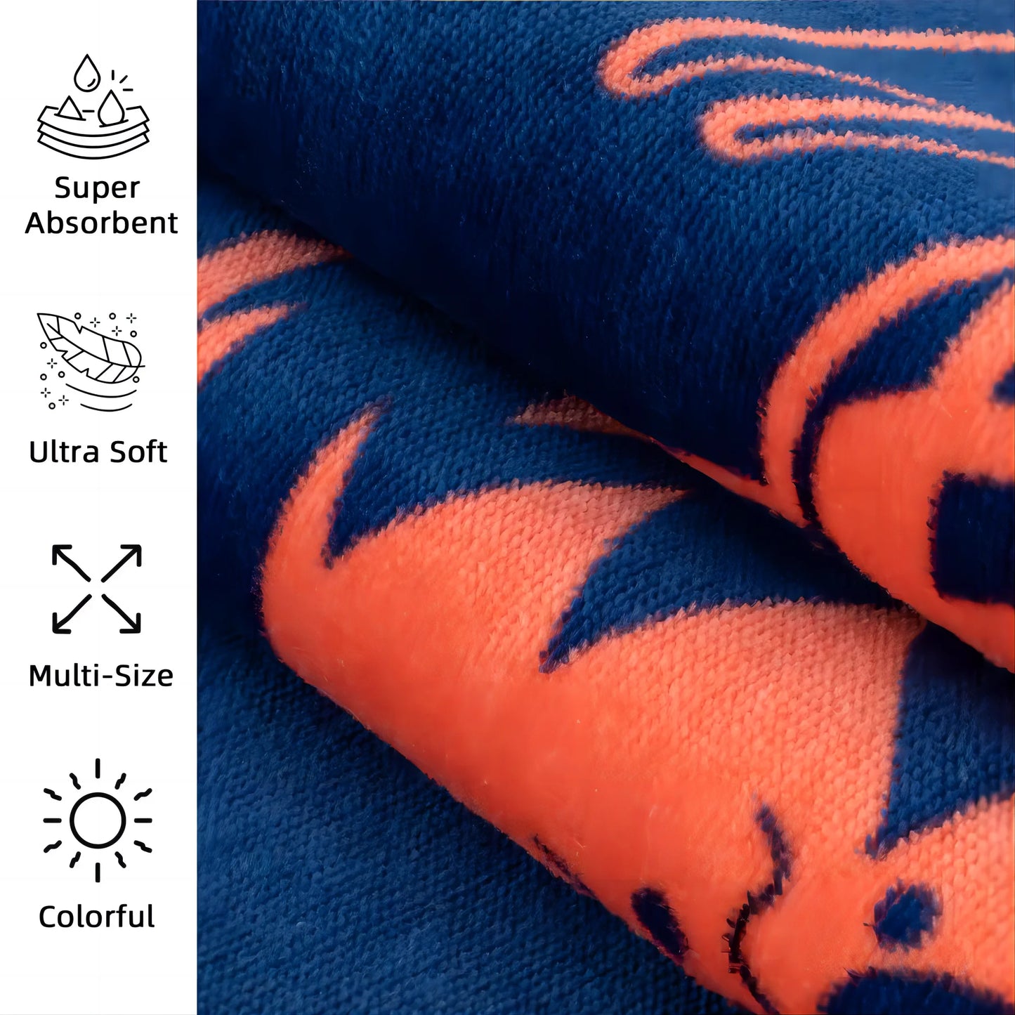 Custom Logo Quick Drying Super Absorbent Microfiber RPET Recyclable Non-Slip Sand Free Digitally Printed Beach Towel