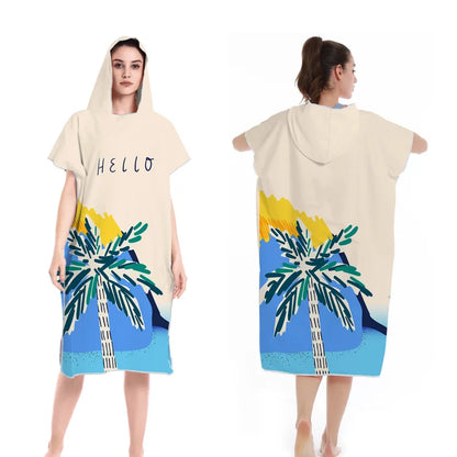 Unisex Surf Poncho Microfiber Towels Quick Dry Swim Bathrobe Poncho Hooded Beach Towel Adults Swimming Towel for Surfing Diving