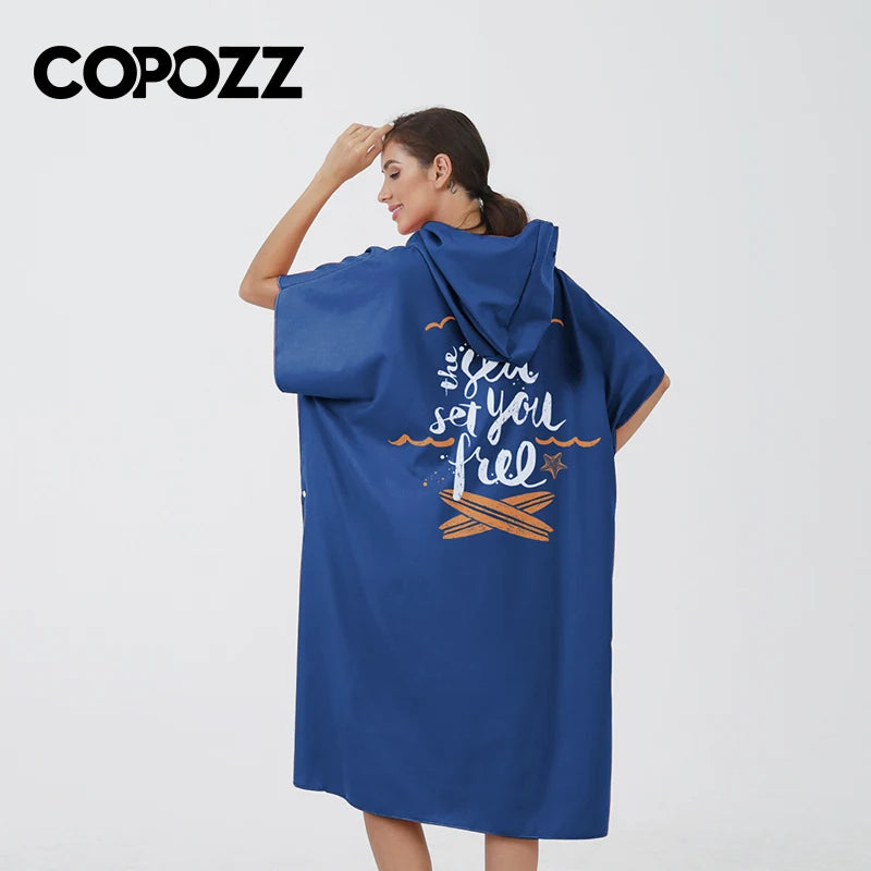 Surf Poncho Customized Towel Water Sports Hooded Robe Microfiber Beach Blanket Bath Swim Towel Wetsuit Beach Poncho for Adults