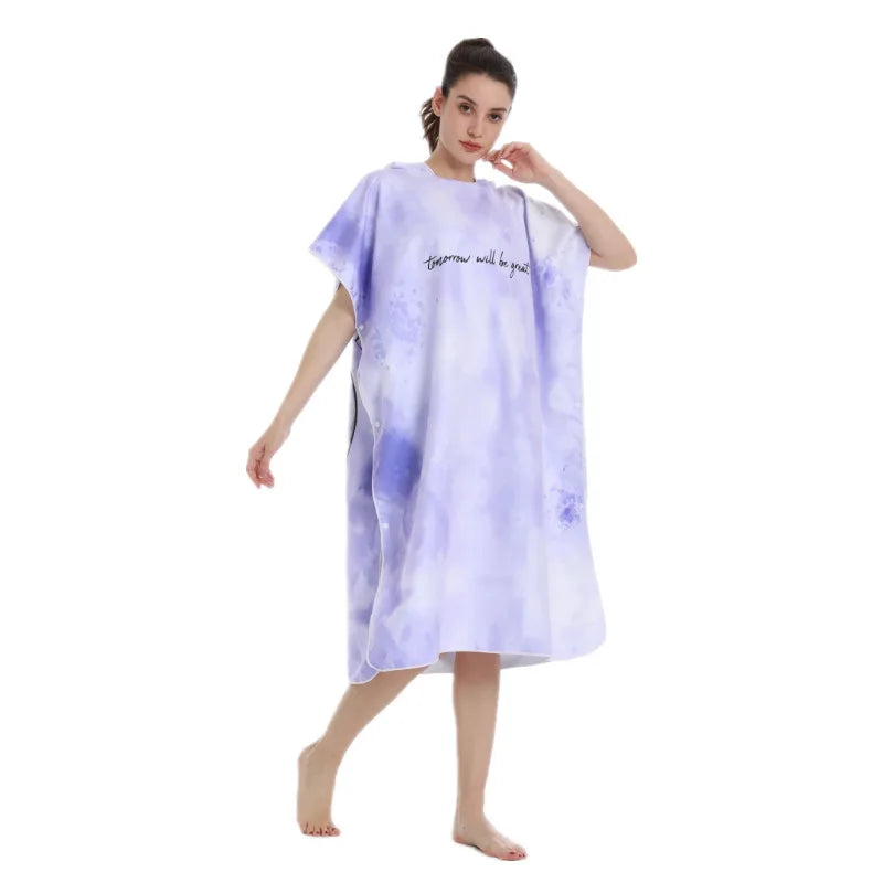 Unisex Surf Poncho Microfiber Towels Quick Dry Swim Bathrobe Poncho Hooded Beach Towel Adults Swimming Towel for Surfing Diving
