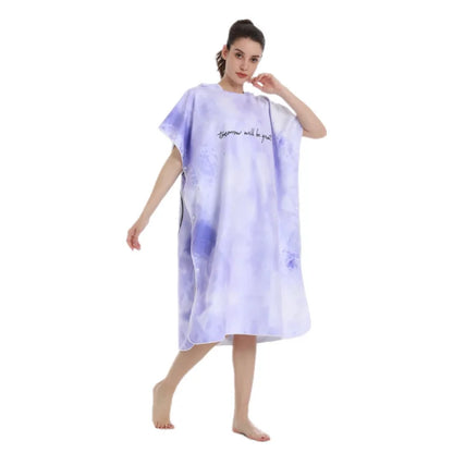 Unisex Surf Poncho Microfiber Towels Quick Dry Swim Bathrobe Poncho Hooded Beach Towel Adults Swimming Towel for Surfing Diving