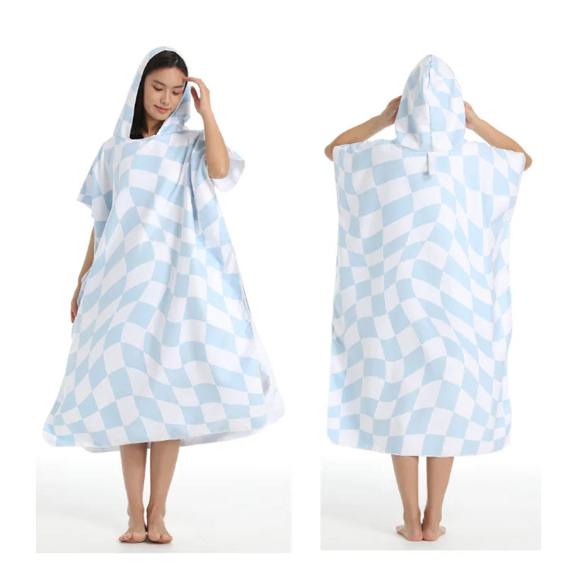 Unisex Surf Poncho Microfiber Towels Quick Dry Swim Bathrobe Poncho Hooded Beach Towel Adults Swimming Towel for Surfing Diving