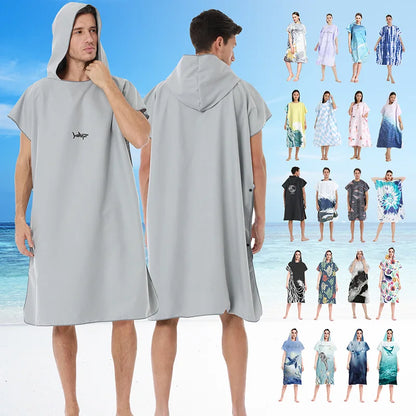 Unisex Surf Poncho Microfiber Towels Quick Dry Swim Bathrobe Poncho Hooded Beach Towel Adults Swimming Towel for Surfing Diving