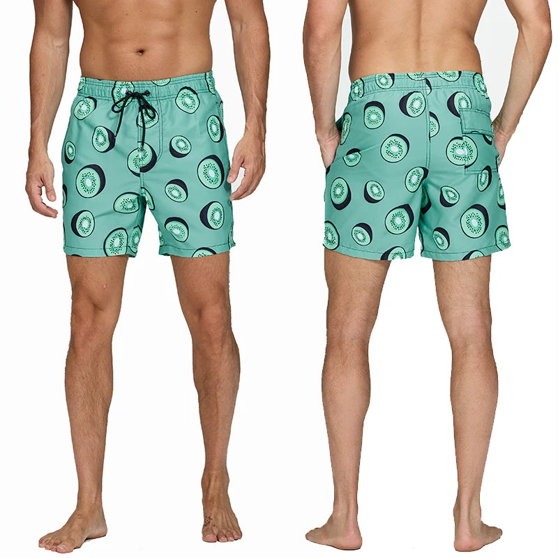 Escatch Brand Summer Mens Shorts Fashion Polyester Quick Dry Board Shorts Male Sport Gym Swimsuit Surf Swim Trunks For Man