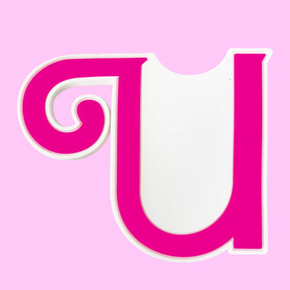 pink big size letters beach bag buckle charms decorations accessories for totes beach bag woman DIY gift travel pendant