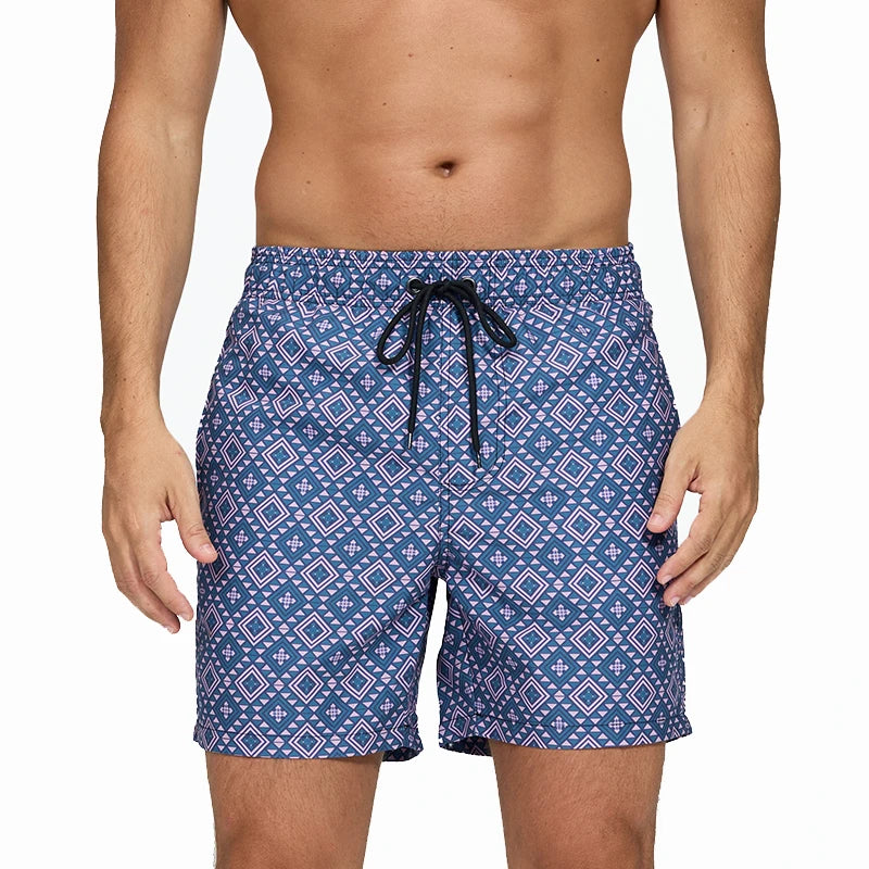 Escatch Brand Summer Mens Shorts Fashion Polyester Quick Dry Board Shorts Male Sport Gym Swimsuit Surf Swim Trunks For Man