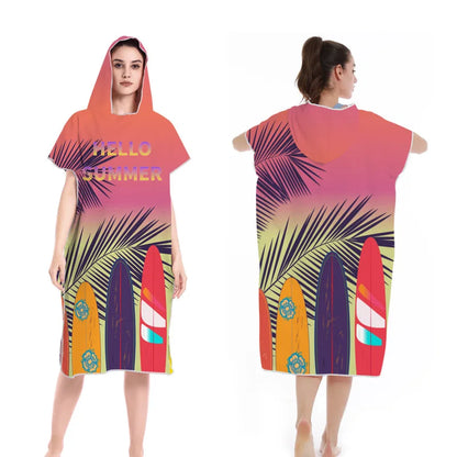 Unisex Surf Poncho Microfiber Towels Quick Dry Swim Bathrobe Poncho Hooded Beach Towel Adults Swimming Towel for Surfing Diving