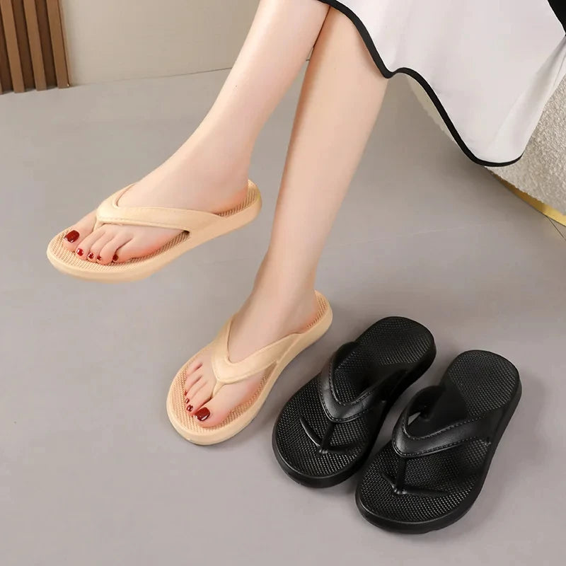 Men's flip-flops Non-slip deodorant summer men's slippers Comfortable flat sandals Casual women's beach shoes Couple Slippers